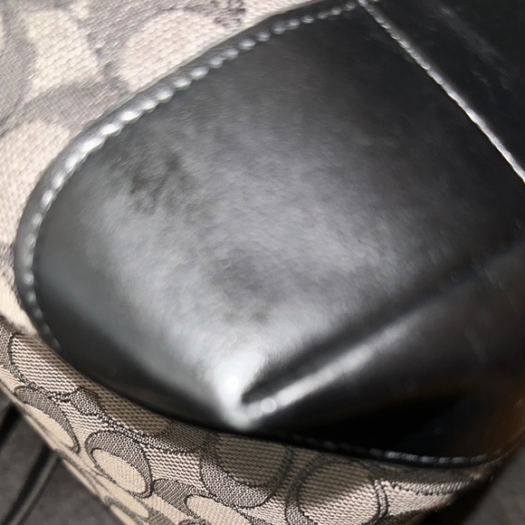 Coach Zip Top Tote in Signature Canvas Charcoal/Black/Silver F29958 - Picture 6 of 10